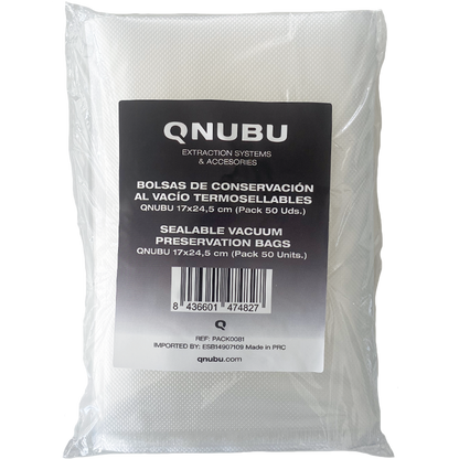 Heat-Sealblec Aluminum Foil Bags Qnubu 17x24.5sm (Pack 50 Units) - Vacuum Bags